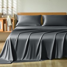 Twin Sheet Set 3pcs, 100 Rayon Derived from Bamboo Sheets, Cooling Breatha...