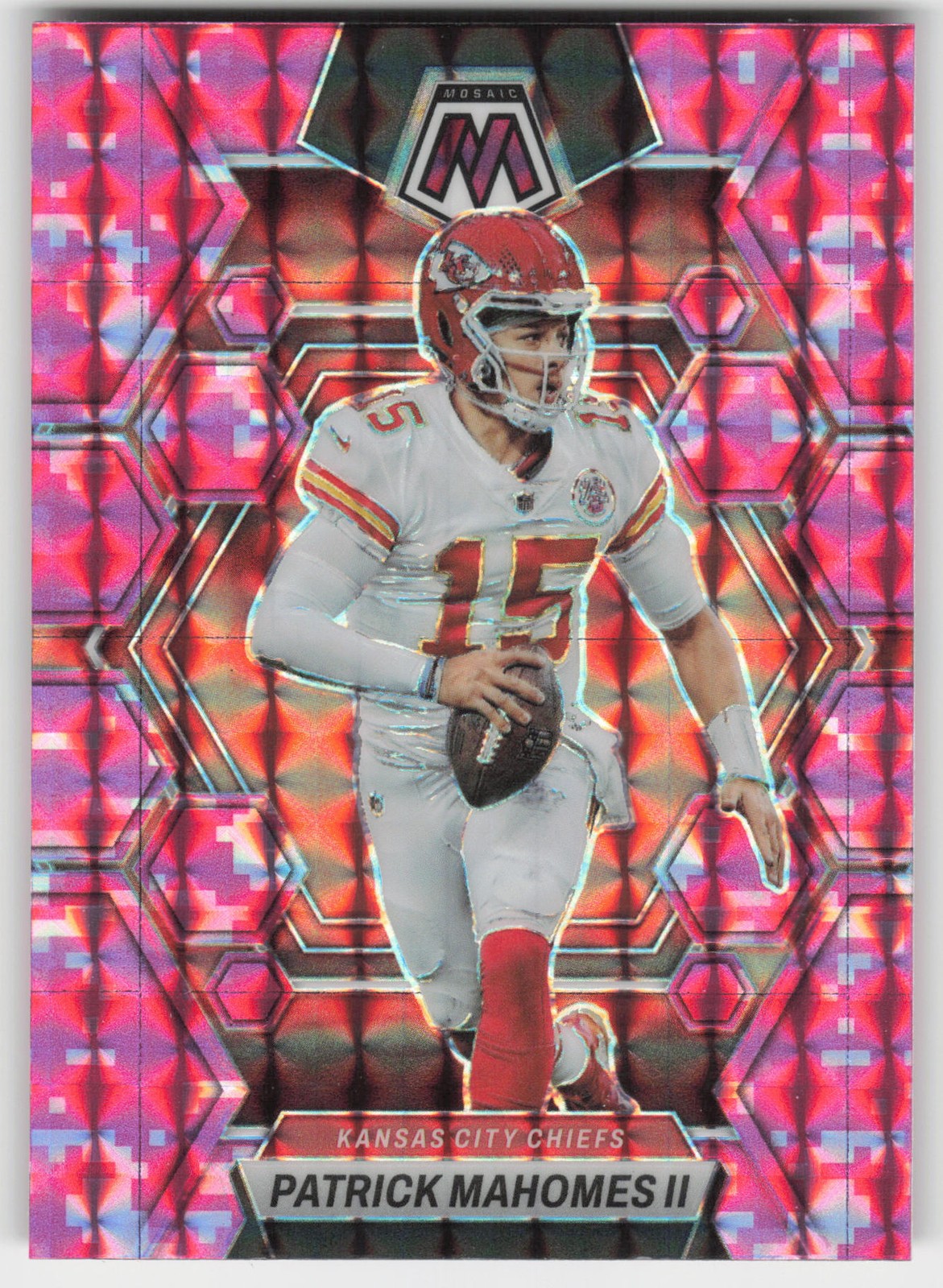 2023 Panini Mosaic Camo Pink Mosaic Patrick Mahomes II #109 Kansas City Chiefs