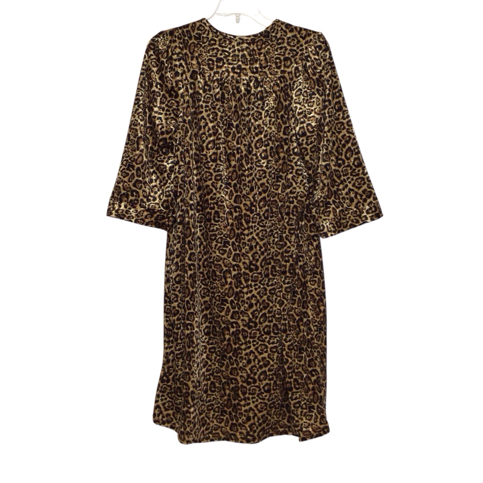 Simply Basic Leopard Velvet Zip-Front Robe Housec… - image 3