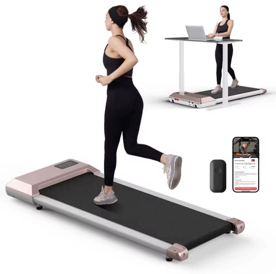 Tapis roulant elettrico 2 in 1 pieghevole salvaspazio 6km/h LCD fitness casa - Immagine 2 di 4