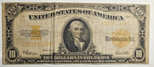 1922 $10 Dollar Gold Certificate Large Size Currency Note SPEELMAN/WHITE