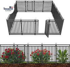 Decorative Garden Fence Metal Dog Fence Outdoor for Yard, 36Ft L   40In H , 1