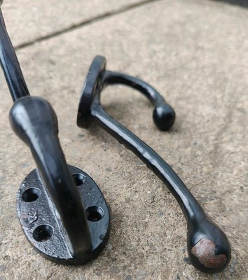 10er PACK SEKUNDEN/VERWITTERT rustikal schwarz industriell Gusseisen Wandhaken robust