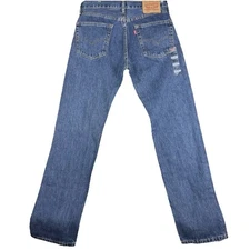 Levi's 505 mens regular fit straight jeans size 30 x 32 medium wash 100% cotton