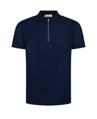 LUCIANO BARBERA Polo T-Shirt Baumwolle GR EU XL Navy Blau Tailored Fit