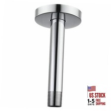 Shower Arm with Flange, Ceiling Mounted Fixed Shower Pipe, Chrome 6 Inch