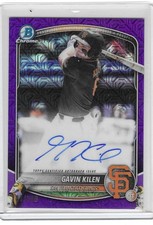 2025 Bowman Draft Chrome #BMA-GK Gavin Kilen Purple Mojo Auto /199