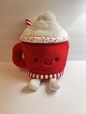 FAO Schwarz Glow Brights Christmas Hot Cocoa Cup Plush Lights Music NWT 10"
