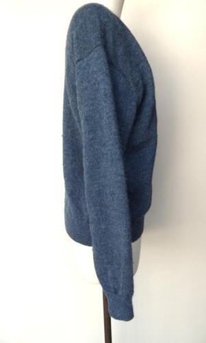 Waliki Hand Loomed Knitted 100% Alpaca wool Bolivia Jumper XS Blue Mauve - Picture 2 of 7