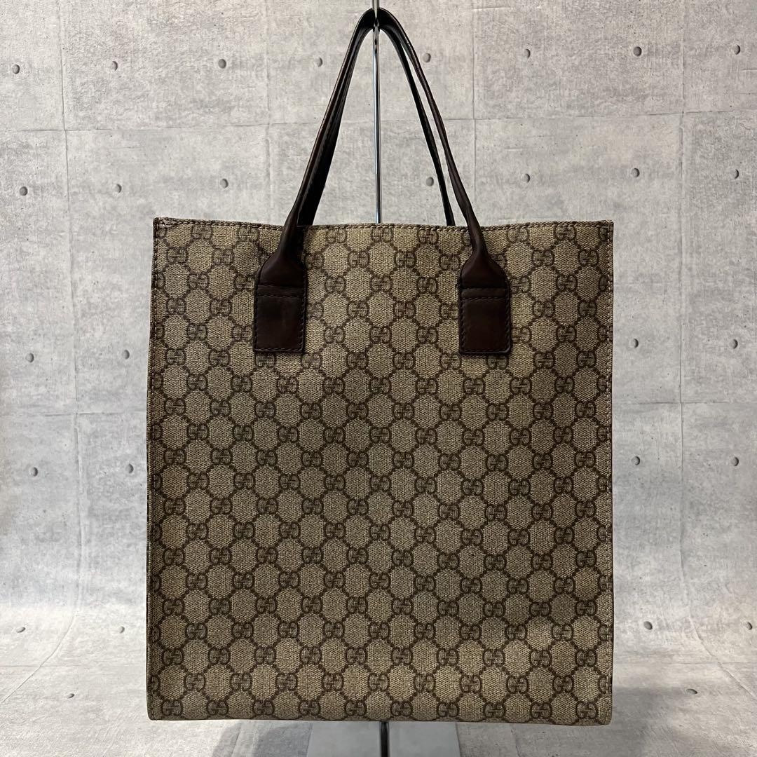 Vintage Gucci Beige Brown Tote Bag from Japan
