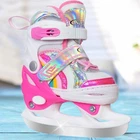 Girls Ice Skates Kids Rainbow Fleece Lined Ice Skate Toddler EU 23-26 UK 6-8