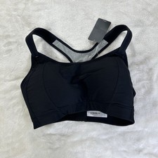 SYROKAN Women's High Impact Sports Bra Wireless Padded Racerback 38F Black