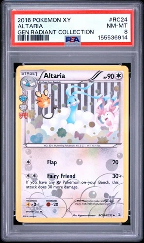 2016 Pokemon XY ALTARIA RC24/RC32 PSA 8 NM/MT holo Generation Radiant Collection