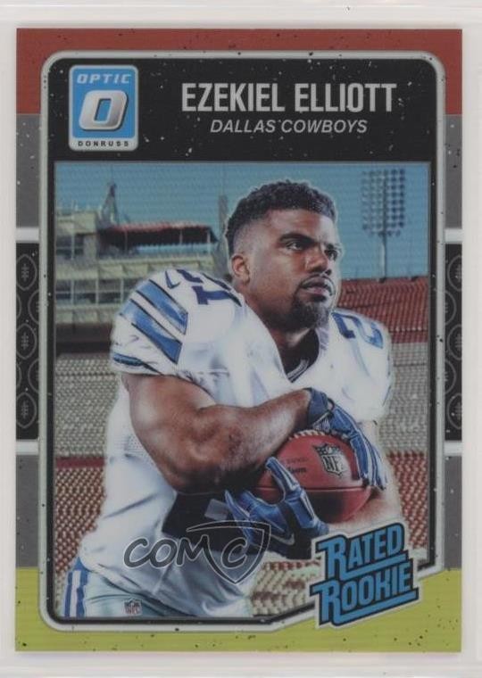2016 Donruss Optic Rated Red and Yellow Ezekiel Elliott #168 Rookie RC fm0