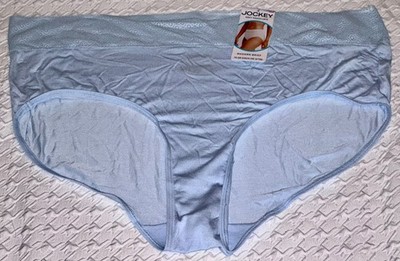 JOCKEY Soft Touch Lace Waist Iceberg Lt Blue Modern Brief Panty Womens Sz 3XL 10