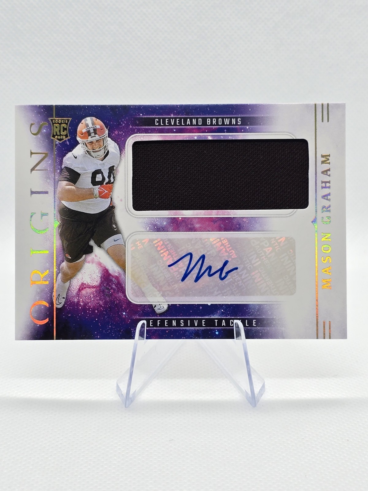 Mason Graham 2025 Panini Origins RC RPA Auto Patch #RJJ-MGM Browns