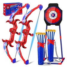 Aetyni Spider Bow and Arrow for Kids, 2 Pack Small to Medium, Red-blue