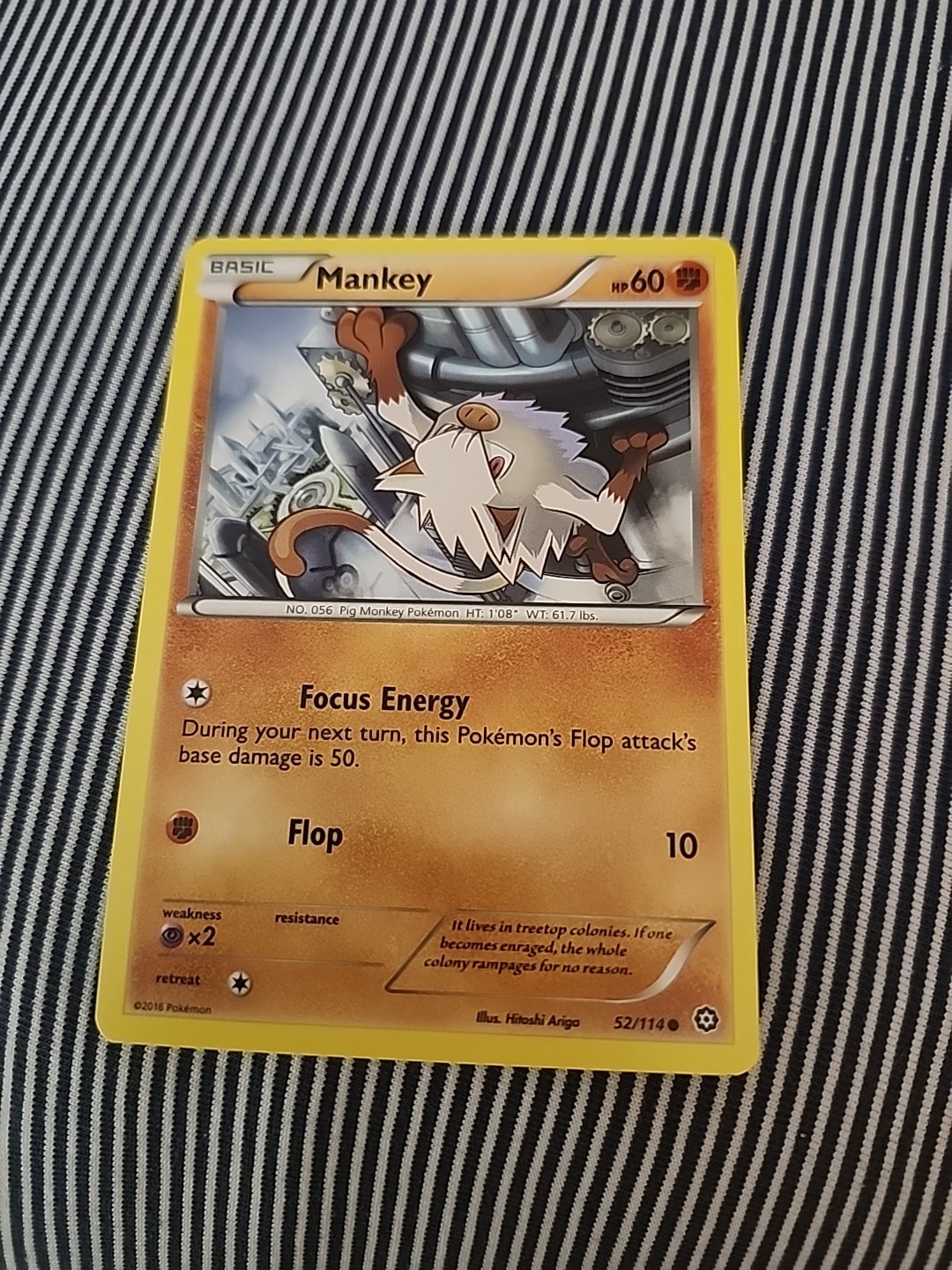 Pokemon TCG Mankey 52/114 XY-Steam Siege Regular