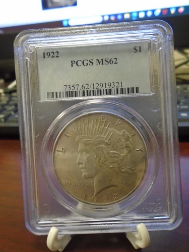 1922 United States Silver Peace Dollar PCGS MS 62