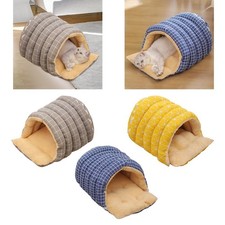 Semi Enclosed Winter Plush Cat Cave Bed Warm Puppy Bed Under 10kg Multipurpose
