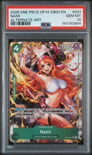 One Piece Nami Alternate Art EB04 OP14-031 PSA 10 Gem Mint