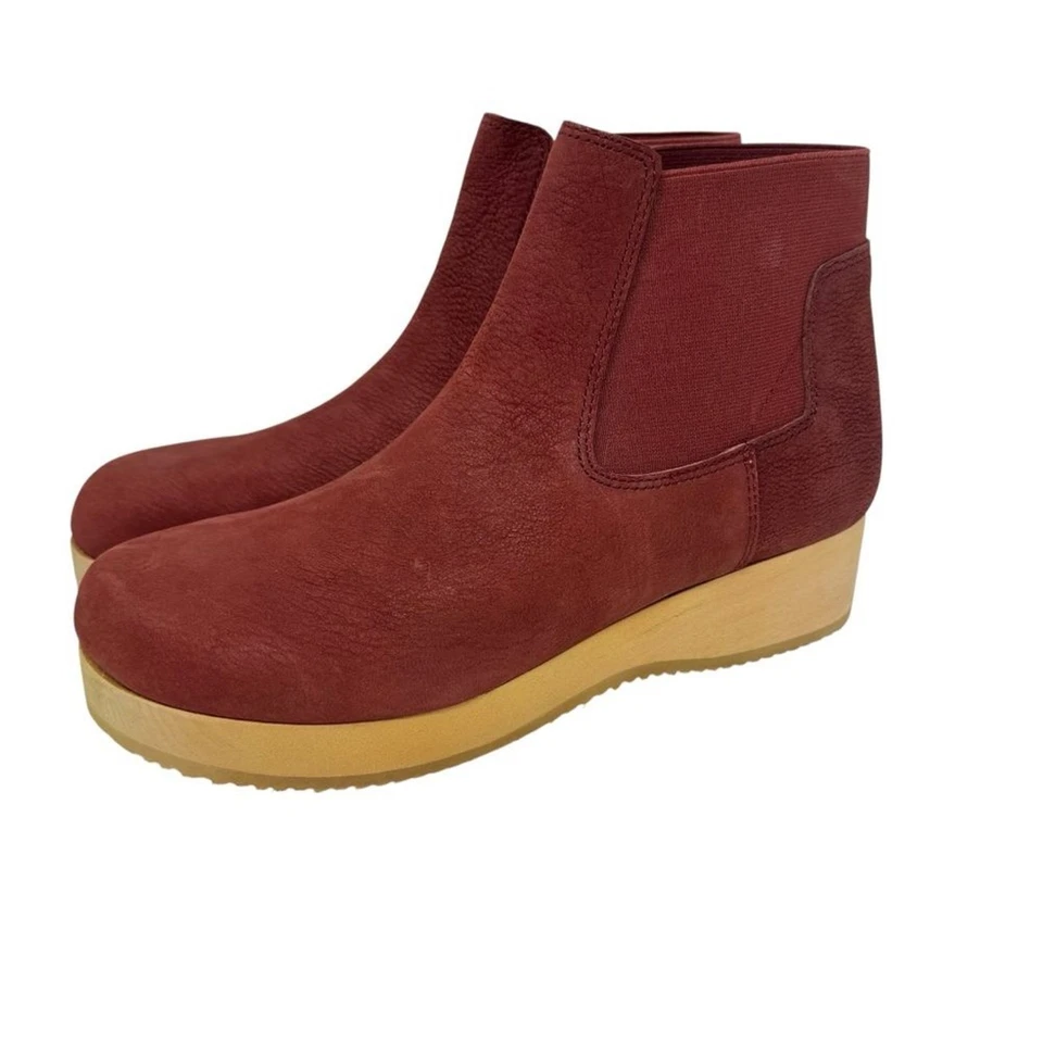 Botín zueco de nobuck aceitado Eileen Fisher Words cedro rojo NUEVO 9,5 Foto 4 de 4