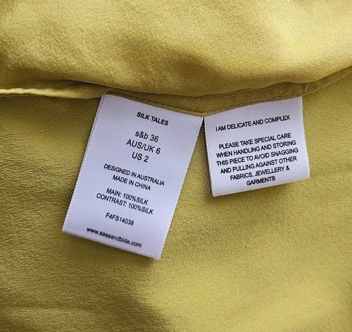 Sass & Bide Silk Chartreuse Top Tank Size 8 - Picture 4 of 8