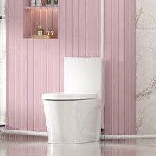 One Piece Macerating Toilet System with 600W Upflush Toilet Pump 3 Water Outlet