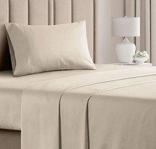 Twin Sheet Set - 100 Cotton Sheets - 3 Piece Twin Size Cotton Bed Set with D...