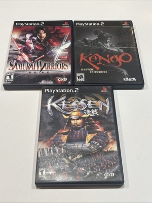 Lot Of 3 Sony PlayStation 2 Video Games Samurai Warriors, Kengo, Kessen Tested