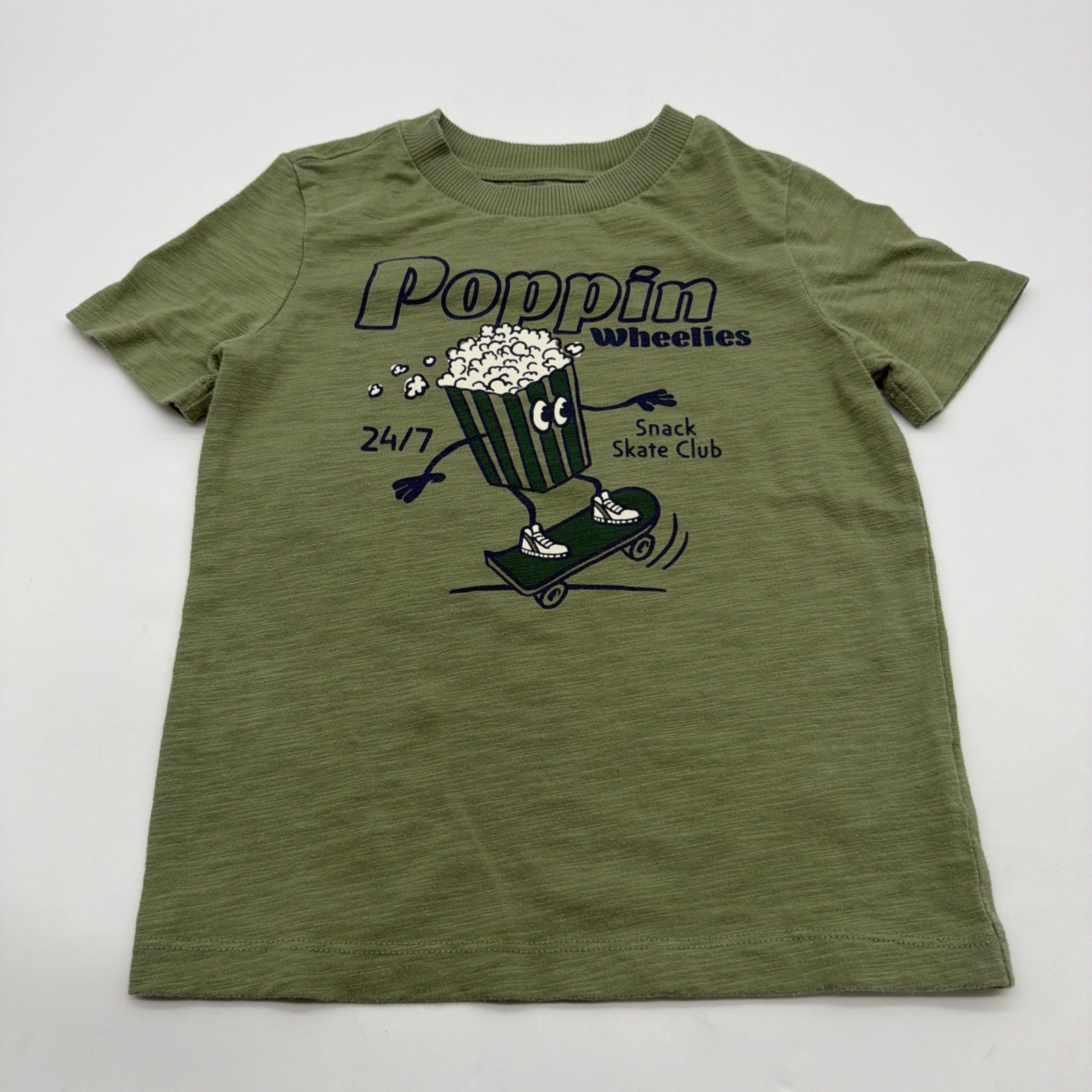 Wonder Nation T-shirt Kids Boys Size 5 Y Green Graphic Print .#45332