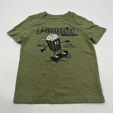 Wonder Nation T-shirt Kids Boys Size 5 Y Green Graphic Print . 45332