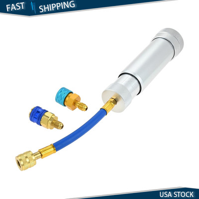 AC Oil Injector Kit R134A R22 R12 R1234YF Refrigerant System 2OZ HVAC Dye, 1/4 S