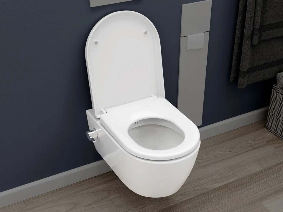 Dusch WC Taharet Wand Hänge Toilette Bidet mit Warm-Kalt Armatur Softclose Sitz - Bild 3 von 4