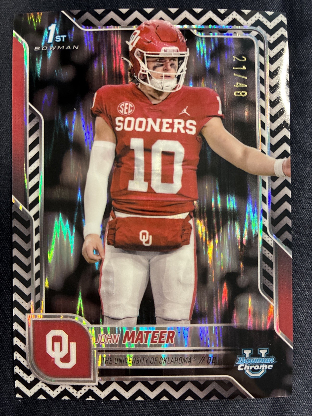 JOHN MATEER 2025 BOWMAN CHROME U 1ST BLACK WHITE STEALTH /48