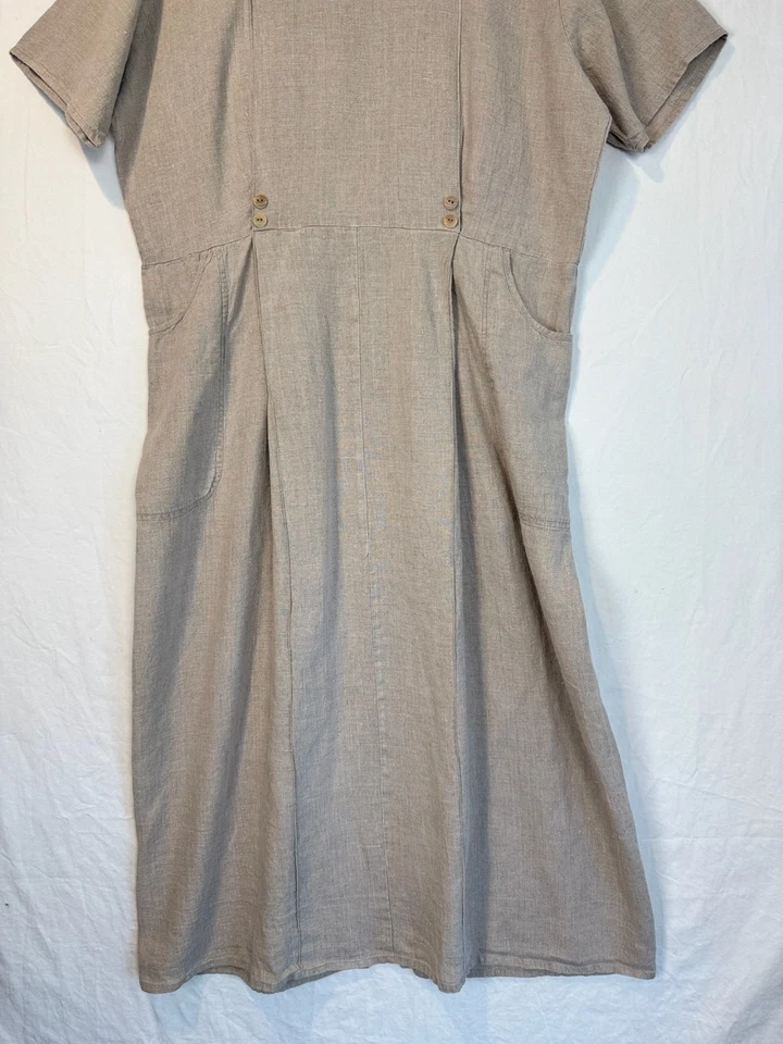 Vestido De Colección Lino LINO Jeanne Engelhart Jersey Lagenlook Talla Grande Manga Corta Foto 3 de 4