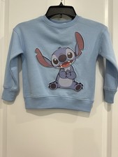 Disney Lilo Stitch Girls Sweater Size 4 Pullover Blue Long Sleeve Kids size 4