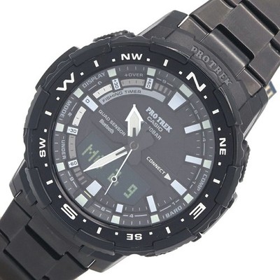 Casio Pro Trek Angler PRT-B70YT-1JF Men Quartz Watch Used Black Resin