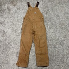Carhartt 102776-211 Relaxed Fit Brown Duck Canvas Double Knee Bib Overall 38x32