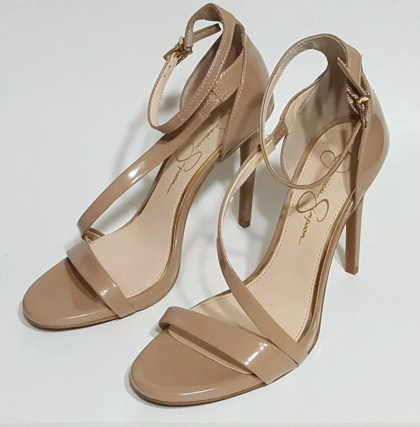 Jessica Simpson Rayli Nude Ankle Strap Hells Stilettos Shoes Size