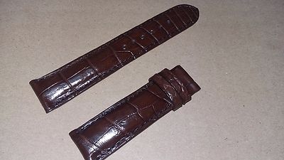 22mm/20mm Brown Alligator Crocodile Embossed Leather Watch Strap Band