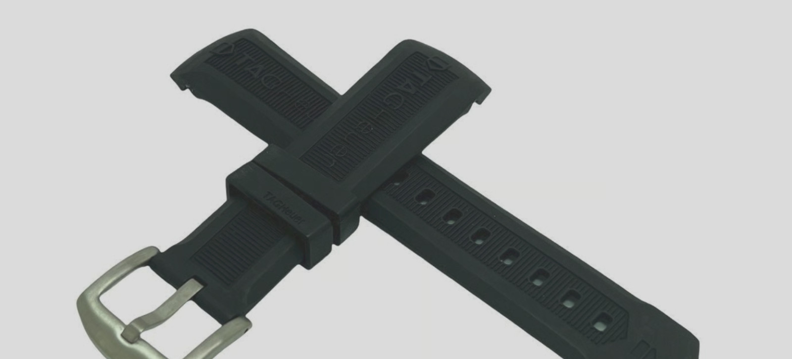 Black Rubber Strap For Tag Heuer Men's Watch Replacement Band 22mm Lug