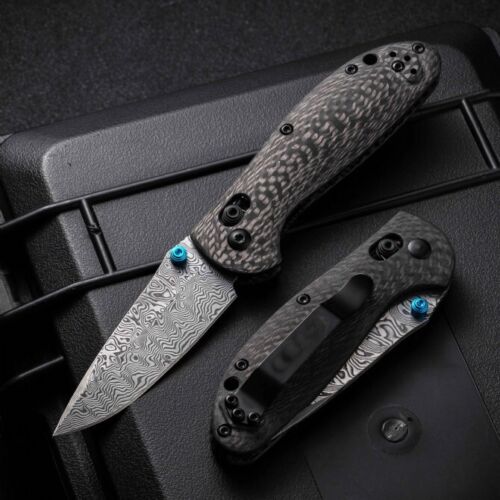 NEW CNC VG10 Damascus Steel Carbon Fiber Handle Crossbar Lock Folding Knife FE07