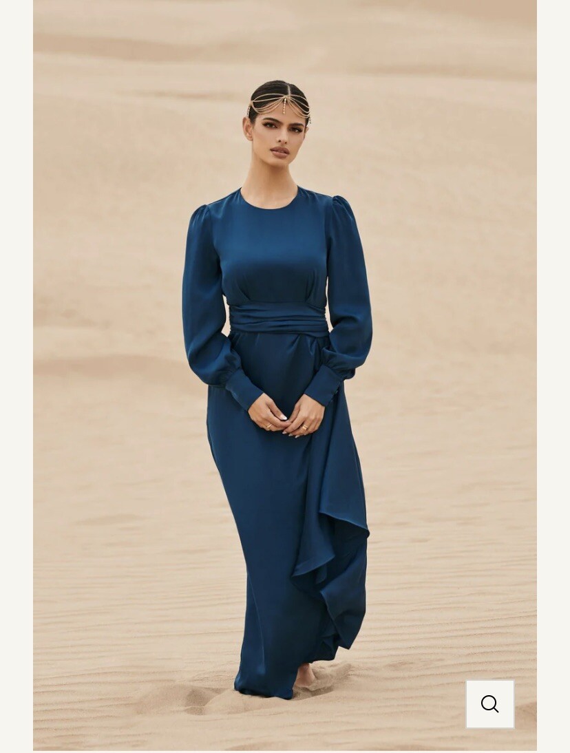 Veiled -Anabelle Pleated Waist Ruffle Maxi Dress - Night Sky - Large- UK  Seller | eBay UK