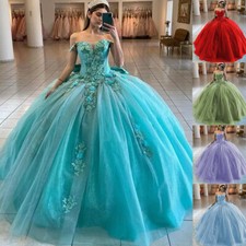 Princess Off the Shoulder Quinceanera Dresses Sweet 15 16 Prom Party Ball Gowns