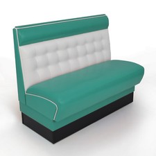 American Dinerbank Chicago,,Sitzbank, Diner Bänke, Gastro bank türkis-weiß,Retro