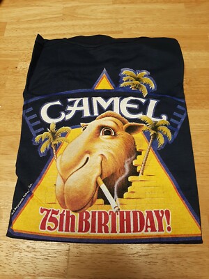 Vintage Joe Camel Cigarettes 1988 75th Birthday SIZE L.  New in Bag  FREE SHIP