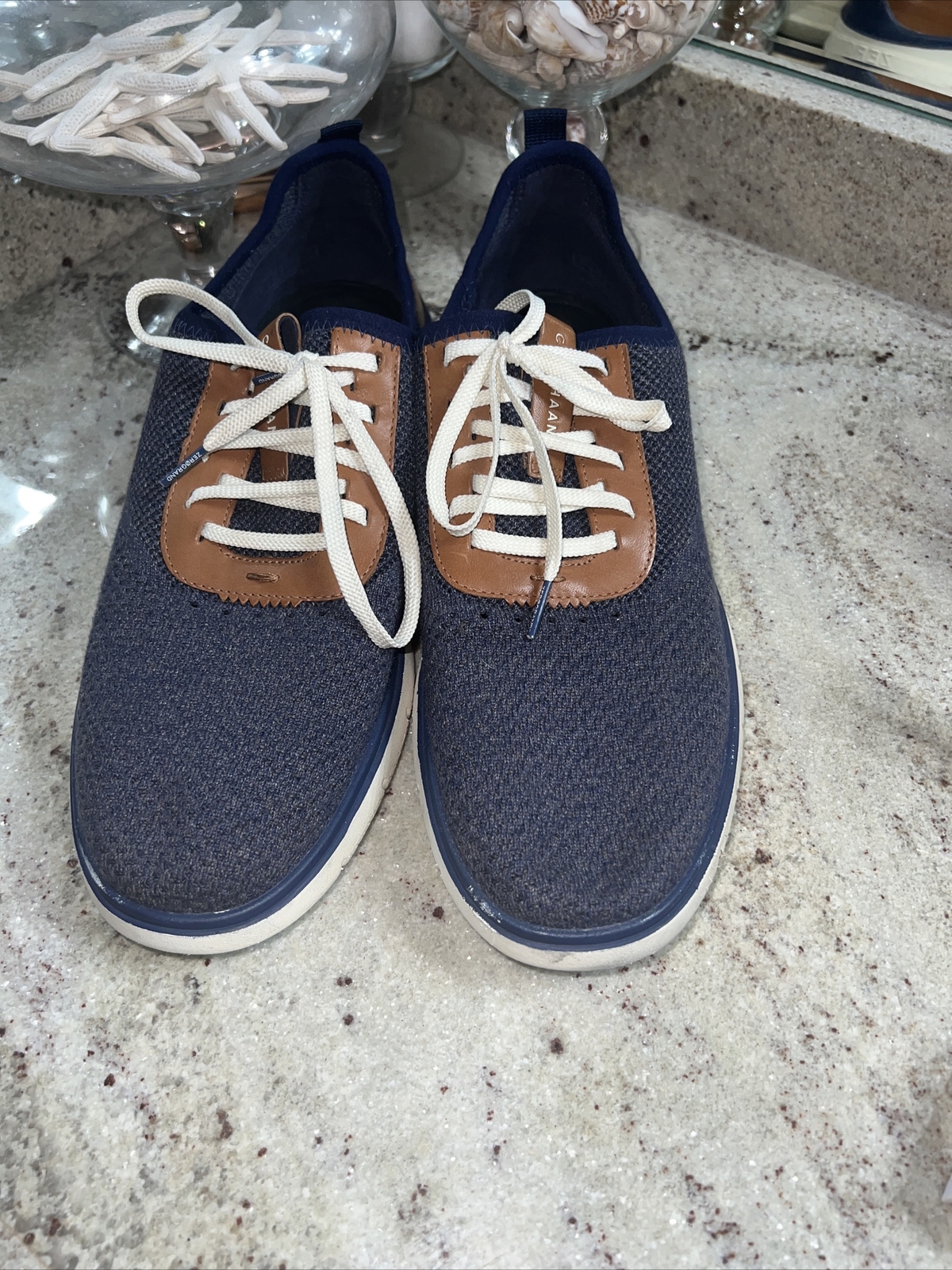 SAOLA Cole Haan Zerogrand Stitchlite Oxford blu marino maglia avorio uomo 11