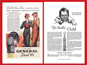 1936 General Tire & Rubber Dual 10 - Metropolitan Insurance Ruth Steed Print Ad