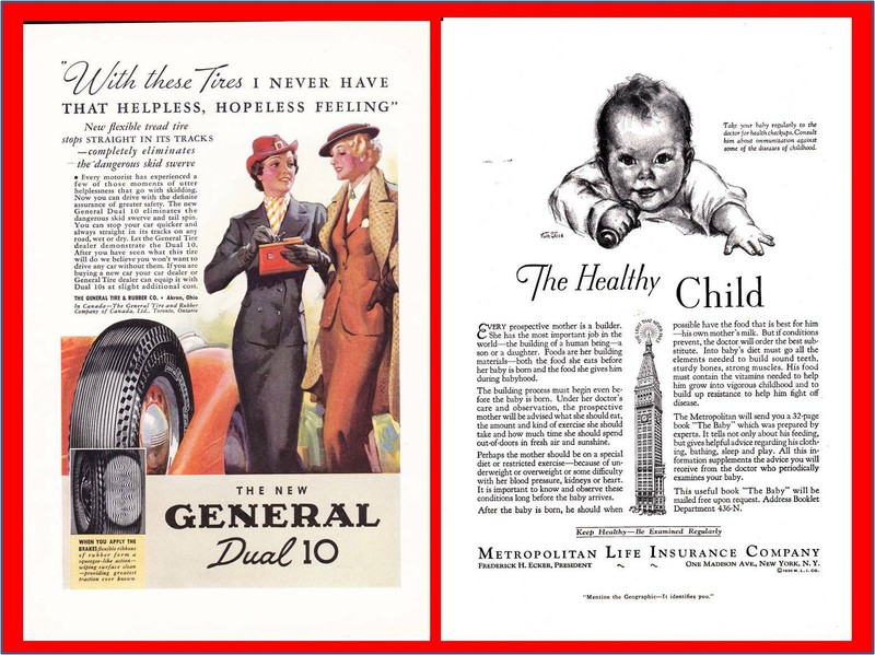 1936 General Tire & Rubber Dual 10 - Metropolitan Insurance Ruth Steed Print Ad